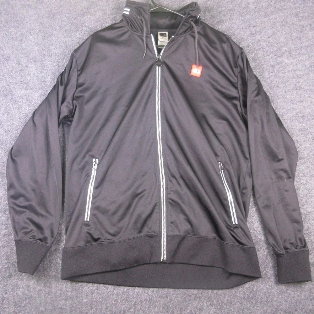 The North Face Hoodie Mens XL Black Full Zip Track Knit Logo Jacket Sweatshirt